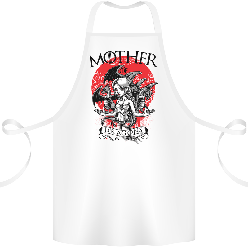 Mother of Dragons GOT Cotton Apron 100% Organic White
