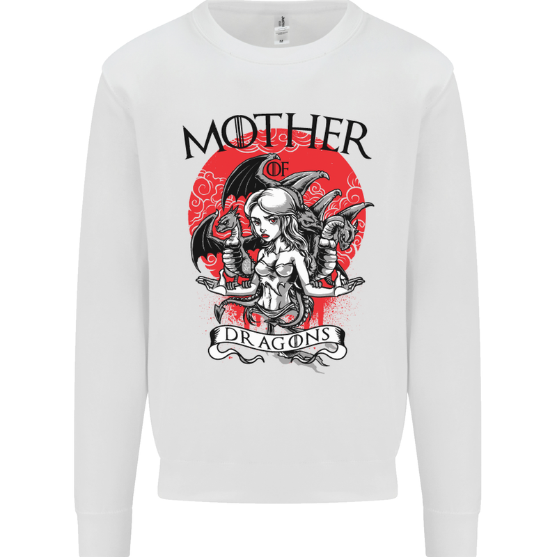 Mother of Dragons GOT Mens Sweatshirt Jumper White