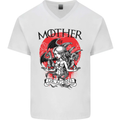 Mother of Dragons GOT Mens V-Neck Cotton T-Shirt White