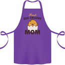 Mother's Day Easter Most Egg-cellent Mom Cotton Apron 100% Organic Purple
