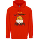 Mother's Day Easter Most Egg-cellent Mom Mens 80% Cotton Hoodie Bright Red