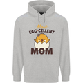 Mother's Day Easter Most Egg-cellent Mom Mens 80% Cotton Hoodie Sports Grey