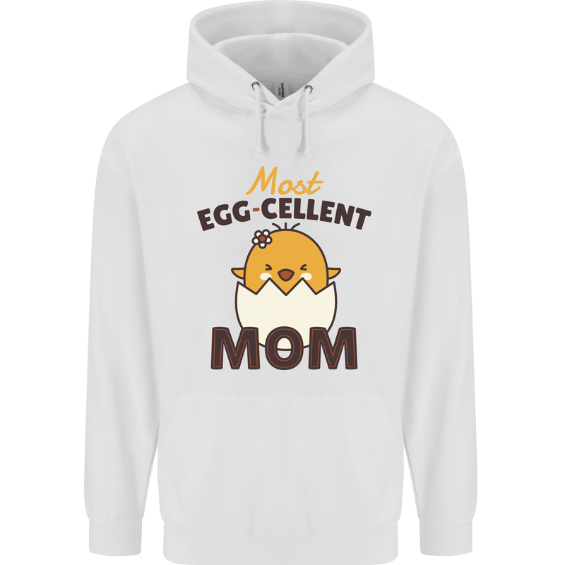 Mother's Day Easter Most Egg-cellent Mom Mens 80% Cotton Hoodie White