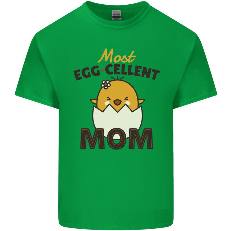 Mother's Day Easter Most Egg-cellent Mom Mens Cotton T-Shirt Tee Top Irish Green