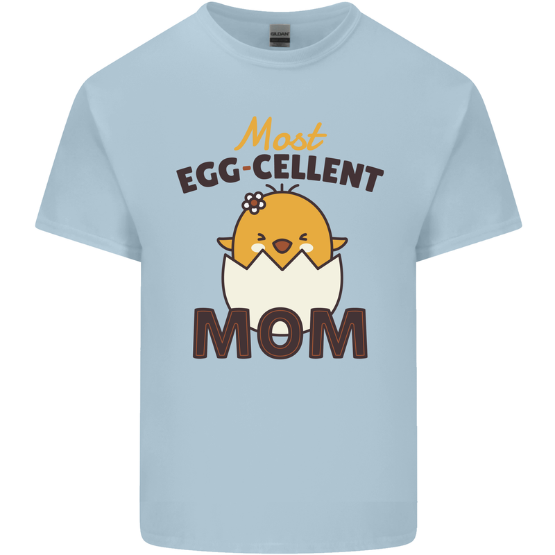 Mother's Day Easter Most Egg-cellent Mom Mens Cotton T-Shirt Tee Top Light Blue