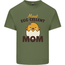 Mother's Day Easter Most Egg-cellent Mom Mens Cotton T-Shirt Tee Top Military Green