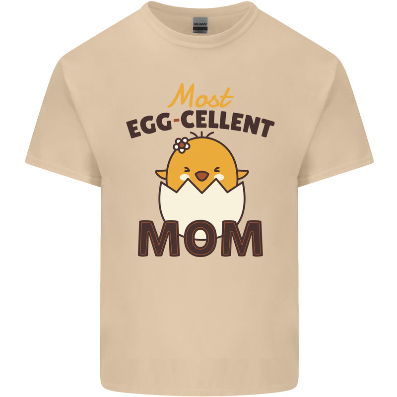 Mother's Day Easter Most Egg-cellent Mom Mens Cotton T-Shirt Tee Top Sand