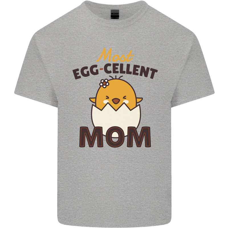 Mother's Day Easter Most Egg-cellent Mom Mens Cotton T-Shirt Tee Top Sports Grey