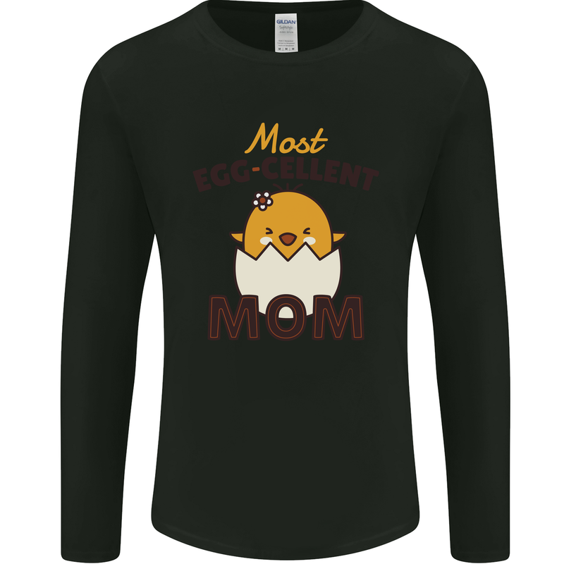 Mother's Day Easter Most Egg-cellent Mom Mens Long Sleeve T-Shirt Black