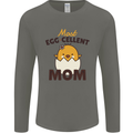 Mother's Day Easter Most Egg-cellent Mom Mens Long Sleeve T-Shirt Charcoal