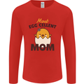 Mother's Day Easter Most Egg-cellent Mom Mens Long Sleeve T-Shirt Red