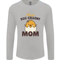 Mother's Day Easter Most Egg-cellent Mom Mens Long Sleeve T-Shirt Sports Grey