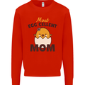 Mother's Day Easter Most Egg-cellent Mom Mens Sweatshirt Jumper Bright Red