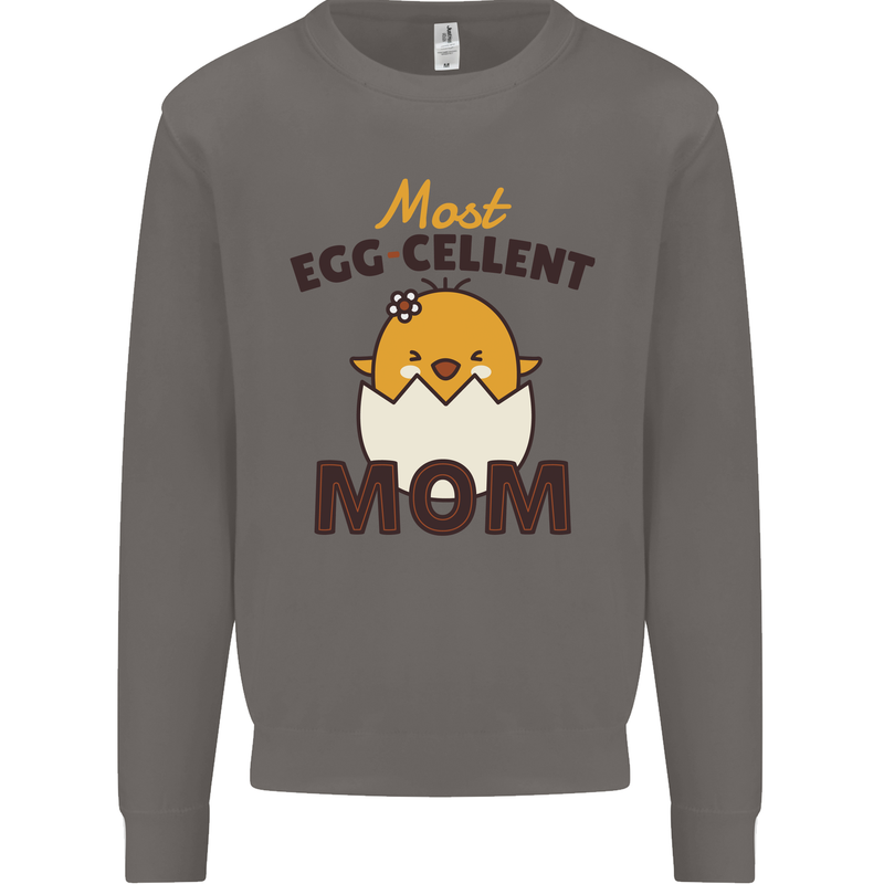 Mother's Day Easter Most Egg-cellent Mom Mens Sweatshirt Jumper Charcoal