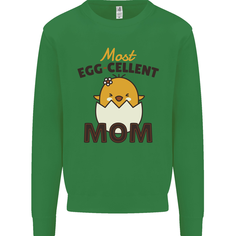 Mother's Day Easter Most Egg-cellent Mom Mens Sweatshirt Jumper Irish Green