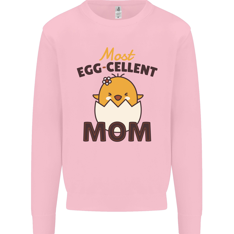 Mother's Day Easter Most Egg-cellent Mom Mens Sweatshirt Jumper Light Pink
