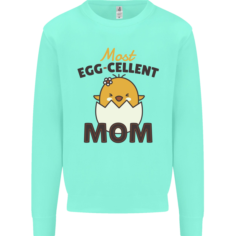 Mother's Day Easter Most Egg-cellent Mom Mens Sweatshirt Jumper Peppermint