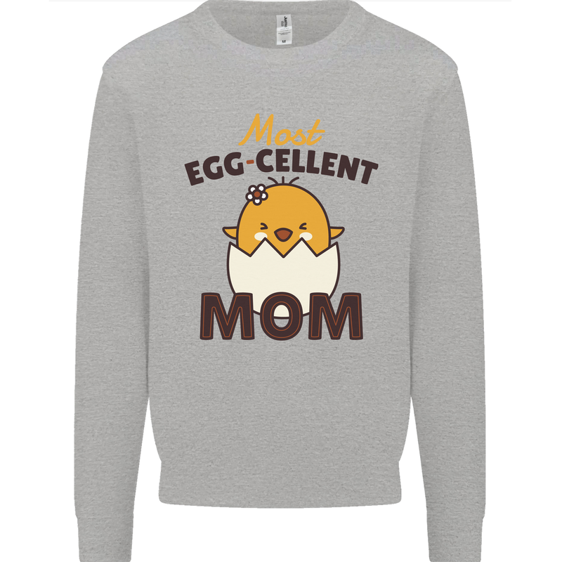 Mother's Day Easter Most Egg-cellent Mom Mens Sweatshirt Jumper Sports Grey
