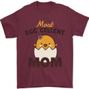 Mother's Day Easter Most Egg-cellent Mom Mens T-Shirt 100% Cotton Maroon