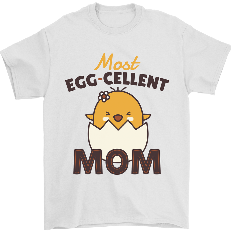Mother's Day Easter Most Egg-cellent Mom Mens T-Shirt 100% Cotton White