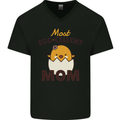 Mother's Day Easter Most Egg-cellent Mom Mens V-Neck Cotton T-Shirt Black