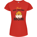 Mother's Day Easter Most Egg-cellent Mom Womens Petite Cut T-Shirt Red