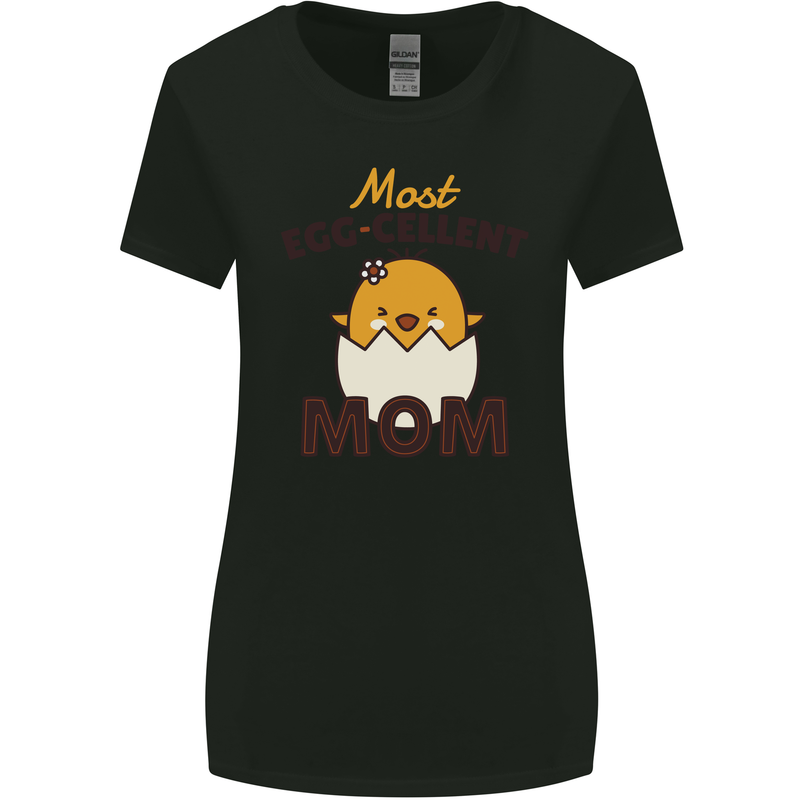 Mother's Day Easter Most Egg-cellent Mom Womens Wider Cut T-Shirt Black