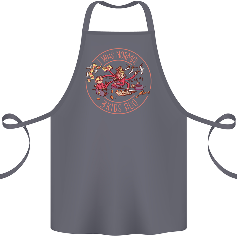 Mother's Day I Was Normal Three Kids Ago Cotton Apron 100% Organic Steel