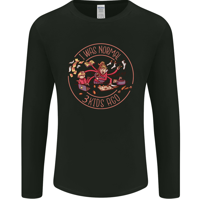 Mother's Day I Was Normal Three Kids Ago Mens Long Sleeve T-Shirt Black