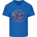 Mother's Day I Was Normal Three Kids Ago Mens V-Neck Cotton T-Shirt Royal Blue