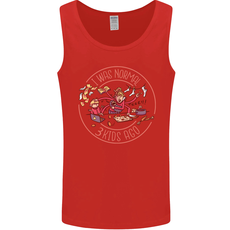 Mother's Day I Was Normal Three Kids Ago Mens Vest Tank Top Red