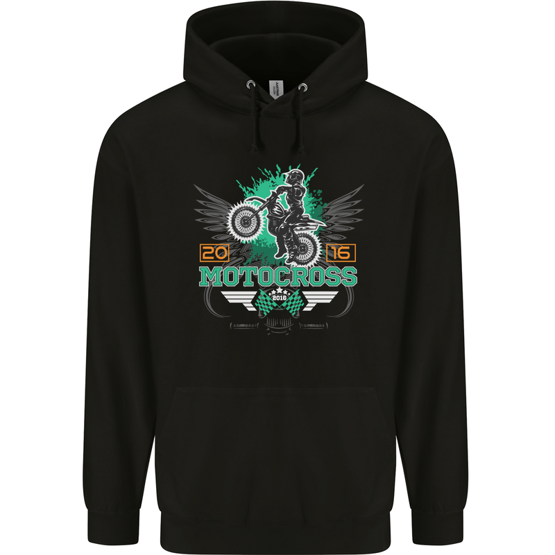 Motocross 2016 Motorbike Motorcycle Childrens Kids Hoodie Black