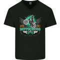 Motocross 2016 Motorbike Motorcycle Mens V-Neck Cotton T-Shirt Black