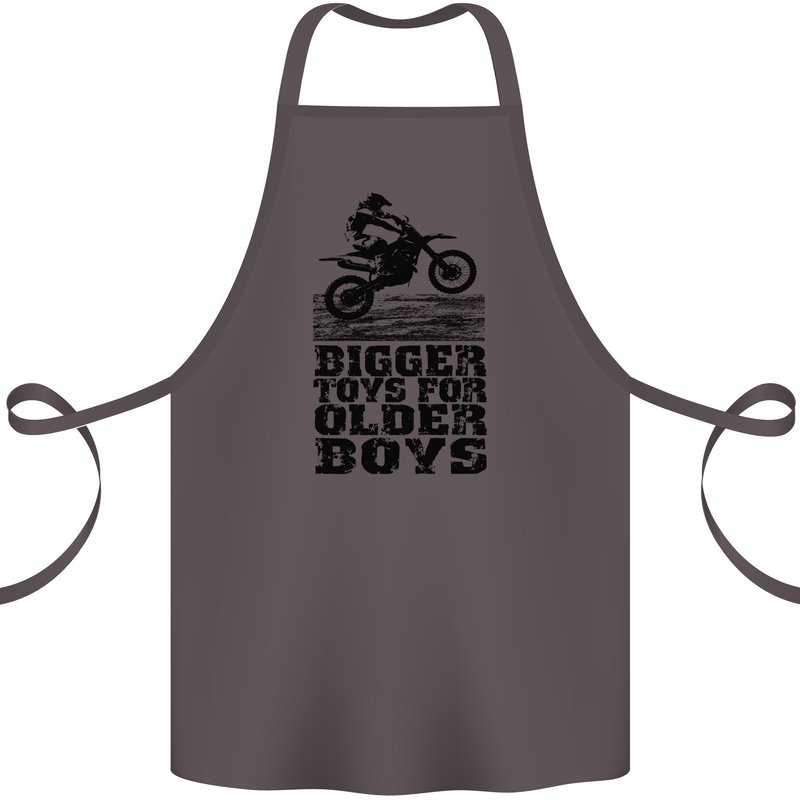 Motocross Bigger Toys Older Boys MotoX Cotton Apron 100% Organic Dark Grey