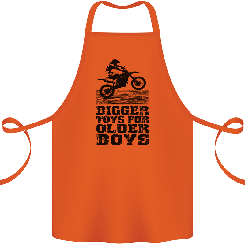 Motocross Bigger Toys Older Boys MotoX Cotton Apron 100% Organic Orange