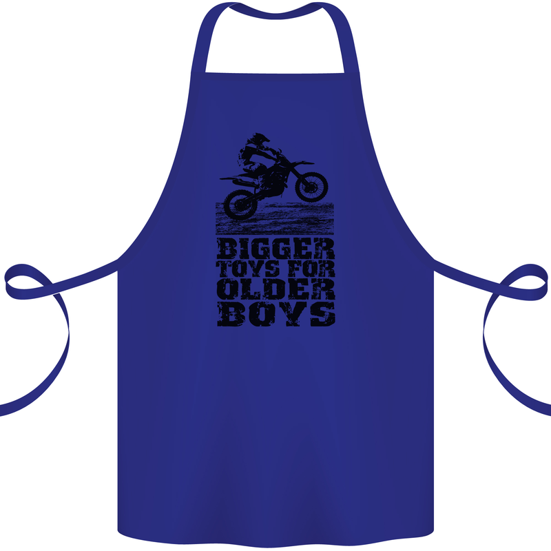 Motocross Bigger Toys Older Boys MotoX Cotton Apron 100% Organic Royal Blue