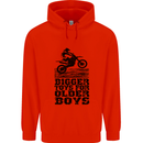 Motocross Bigger Toys Older Boys MotoX Mens 80% Cotton Hoodie Bright Red