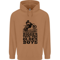 Motocross Bigger Toys Older Boys MotoX Mens 80% Cotton Hoodie Caramel Latte