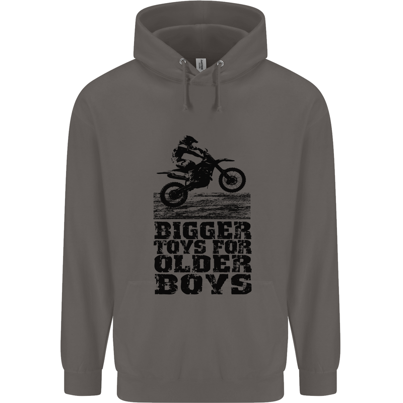 Motocross Bigger Toys Older Boys MotoX Mens 80% Cotton Hoodie Charcoal