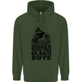 Motocross Bigger Toys Older Boys MotoX Mens 80% Cotton Hoodie Forest Green