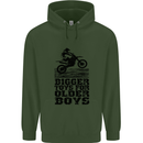 Motocross Bigger Toys Older Boys MotoX Mens 80% Cotton Hoodie Forest Green