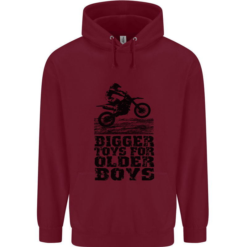 Motocross Bigger Toys Older Boys MotoX Mens 80% Cotton Hoodie Maroon