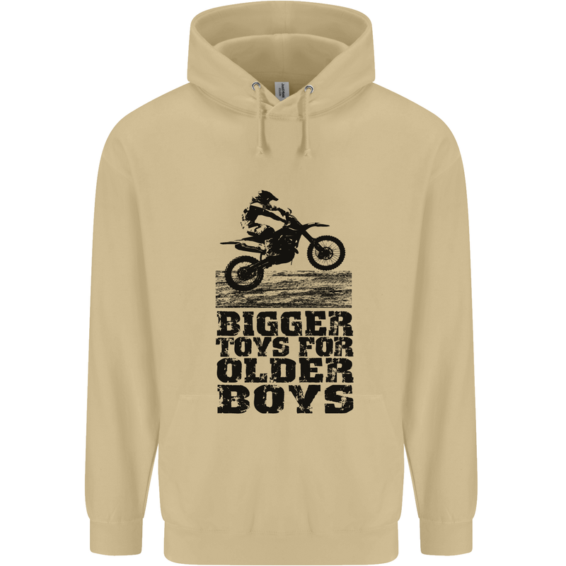 Motocross Bigger Toys Older Boys MotoX Mens 80% Cotton Hoodie Sand