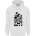 Motocross Bigger Toys Older Boys MotoX Mens 80% Cotton Hoodie White