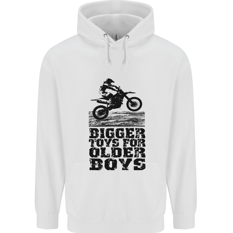 Motocross Bigger Toys Older Boys MotoX Mens 80% Cotton Hoodie White