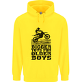 Motocross Bigger Toys Older Boys MotoX Mens 80% Cotton Hoodie Yellow