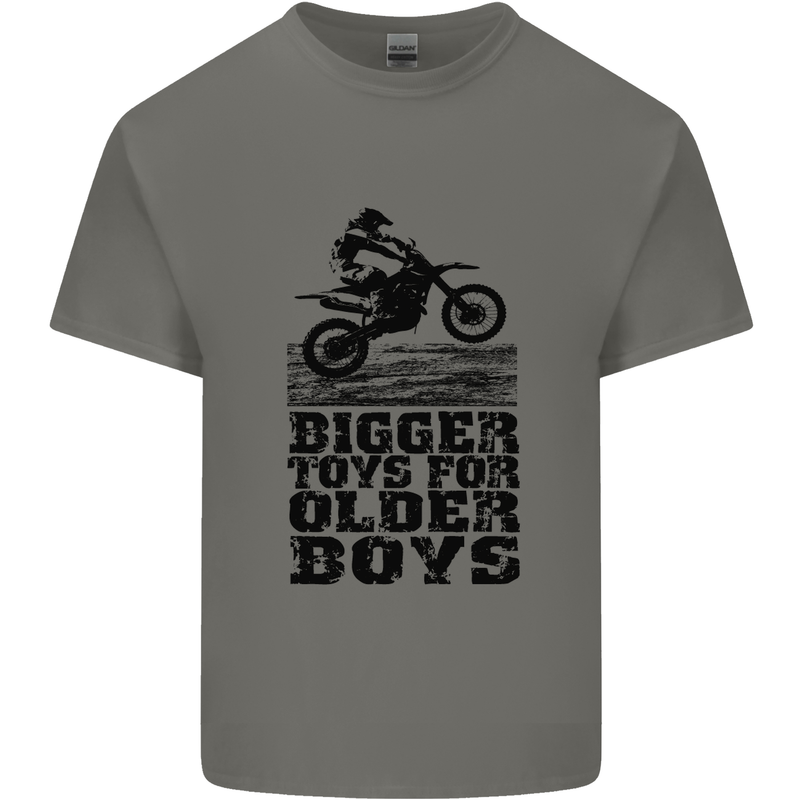 Motocross Bigger Toys Older Boys MotoX Mens Cotton T-Shirt Tee Top Charcoal