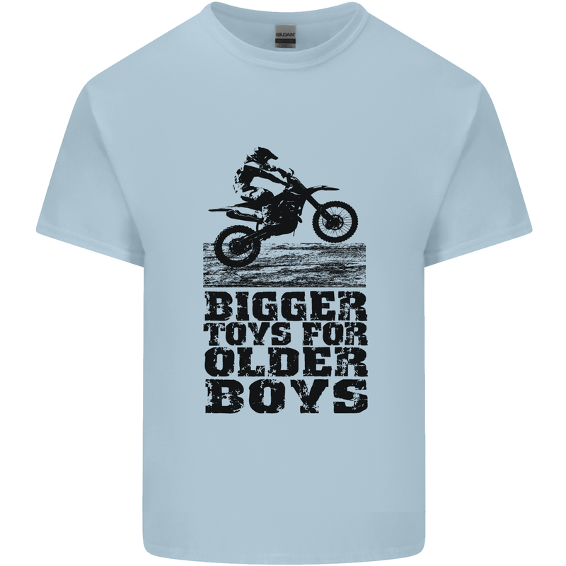 Motocross Bigger Toys Older Boys MotoX Mens Cotton T-Shirt Tee Top Light Blue