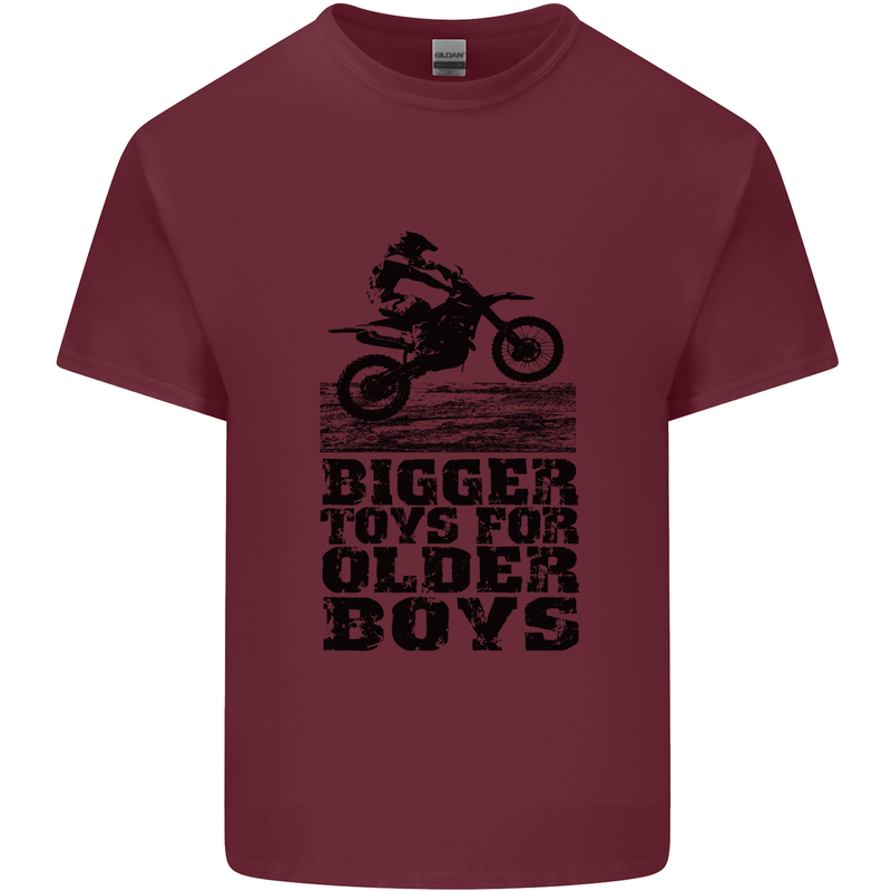 Motocross Bigger Toys Older Boys MotoX Mens Cotton T-Shirt Tee Top Maroon