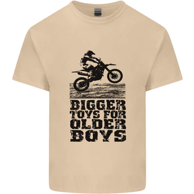 Motocross Bigger Toys Older Boys MotoX Mens Cotton T-Shirt Tee Top Sand